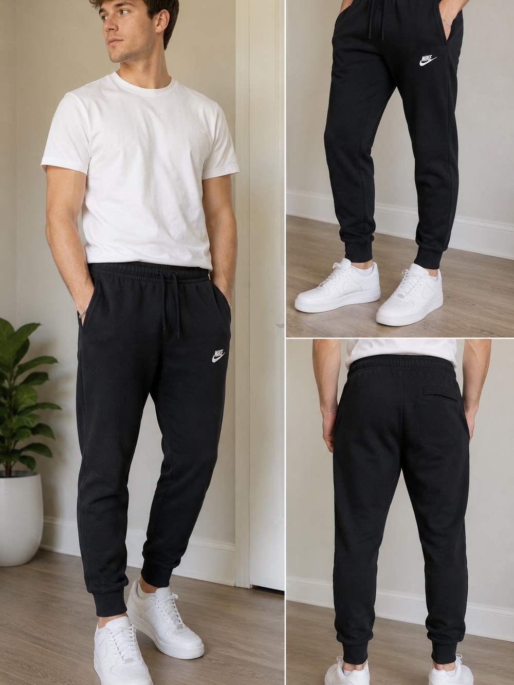 Nike Club Fleece Jogger Sweatpants in Black, Men’s Size Small